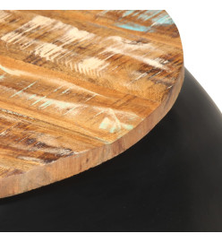 Table basse Noir 68x68x30 cm Bois de récupération solide