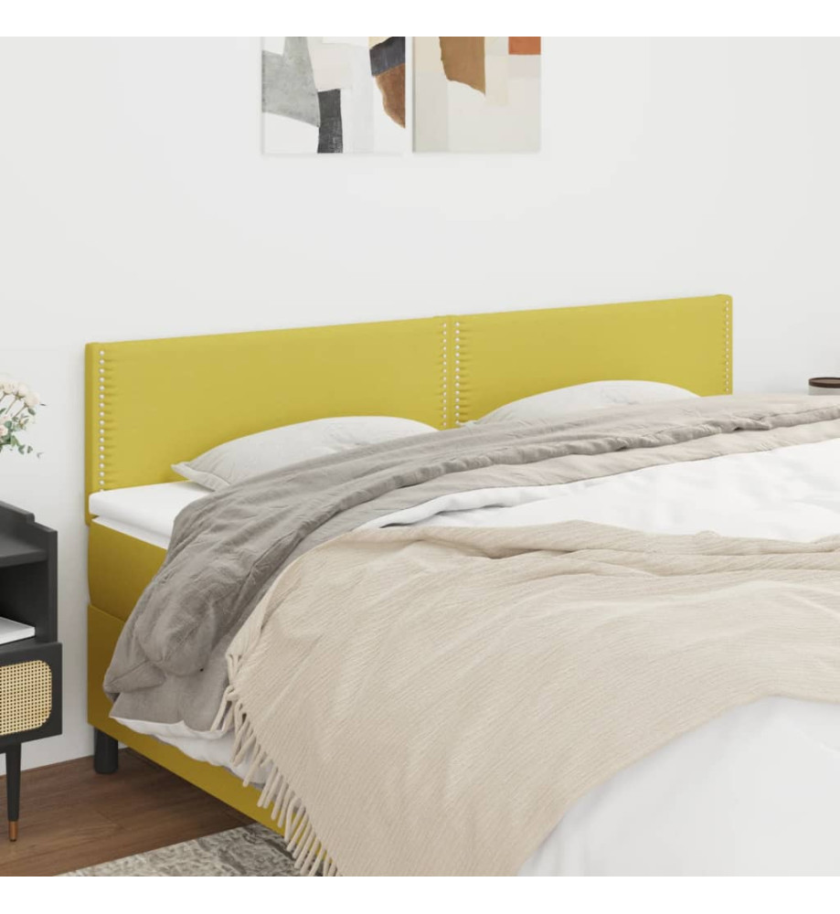 Têtes de lit 2 pcs Vert 80x5x78/88 cm Tissu Têtes de lit 2 pcs Vert 80x5x78/88 cm Tissu