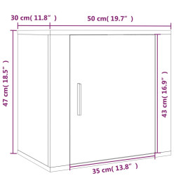 Table de chevet murale Chêne marron 50x30x47 cm