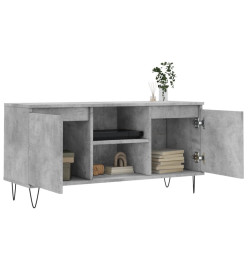 Meuble TV gris béton 104x35x50 cm bois d'ingénierie