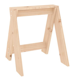 Tabourets lot de 2 40x40x45 cm bois massif de pin