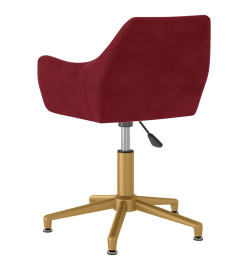 Chaises pivotantes salle à manger 2 pcs Rouge bordeaux Velours