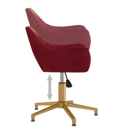 Chaises pivotantes salle à manger 2 pcs Rouge bordeaux Velours