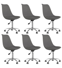 Chaises pivotantes à manger lot de 6 Gris foncé Tissu