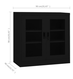 Armoire de bureau Noir 90x40x90 cm Acier