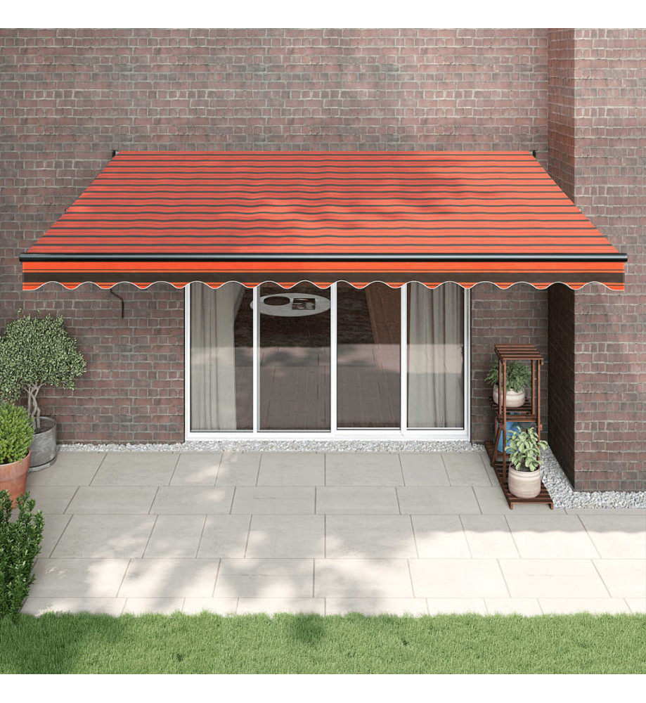 Auvent rétractable automatique orange et marron 4x3 m