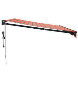 Auvent rétractable automatique orange et marron 4x3 m