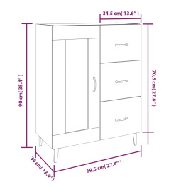 Buffet Gris béton 69,5x34x90 cm Bois d'ingénierie