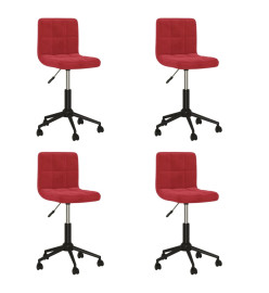 Chaises pivotantes à manger lot de 4 rouge bordeaux velours