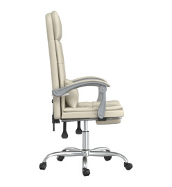 Fauteuil de massage inclinable de bureau Crème Similicuir