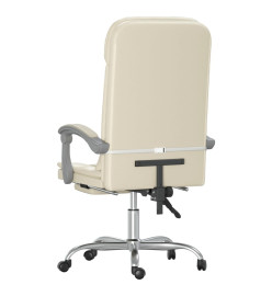 Fauteuil de massage inclinable de bureau Crème Similicuir