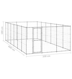 Chenil extérieur Acier galvanisé 21,78 m²