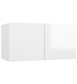 Meubles TV 4 pcs Blanc brillant 60x30x30 cm Aggloméré