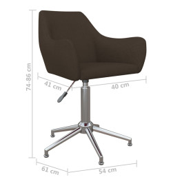 Chaise pivotante de bureau Marron foncé Tissu