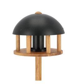 Esschert Design Mangeoire à oiseaux avec silo et toit rond Noir