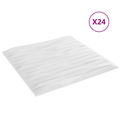 Panneaux muraux 24 pcs blanc 50x50 cm EPS 6 m² pierre