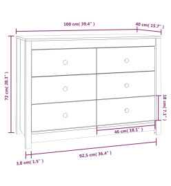 Armoire latérale Marron Miel 100x40x72 cm Bois de pin massif