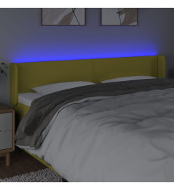 Tête de lit à LED Vert 203x16x78/88 cm Tissu