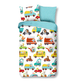 Good Morning Housse couette enfant TRAFFIC 140x200/220 cm Multicolore