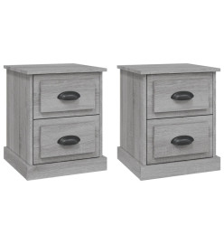 Tables de chevet 2 pcs sonoma gris 39x39x47,5cm bois ingénierie