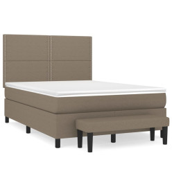 Lit à sommier tapissier avec matelas Taupe 140x200 cm Tissu