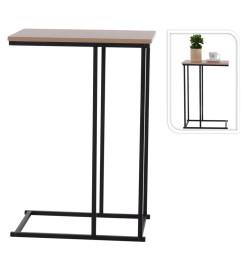 H&S Collection Table d'appoint avec dessus en MDF naturel et noir