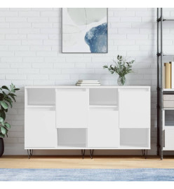 Buffets 2 pcs blanc bois d'ingénierie