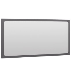 Miroir de salle de bain Gris brillant 80x1,5x37 cm Aggloméré