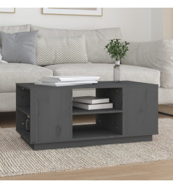 Table basse Gris 90x49x40,5 cm Bois massif de pin