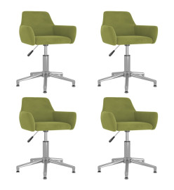 Chaises pivotantes à manger lot de 4 vert clair velours