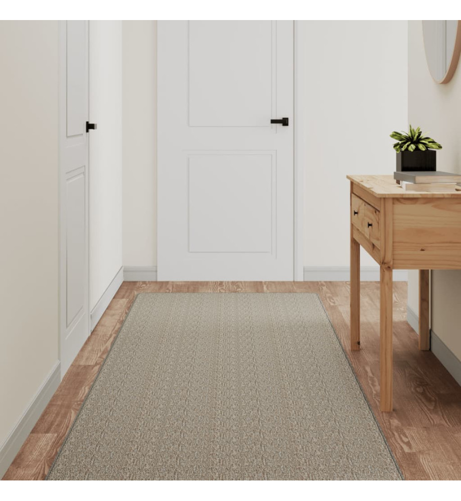 Tapis de couloir aspect sisal argenté 80x200 cm