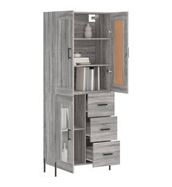 Buffet haut Sonoma gris 69,5x34x180 cm Bois d'ingénierie