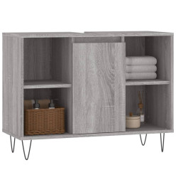 Armoire salle de bain sonoma gris 80x33x60 cm bois d'ingénierie