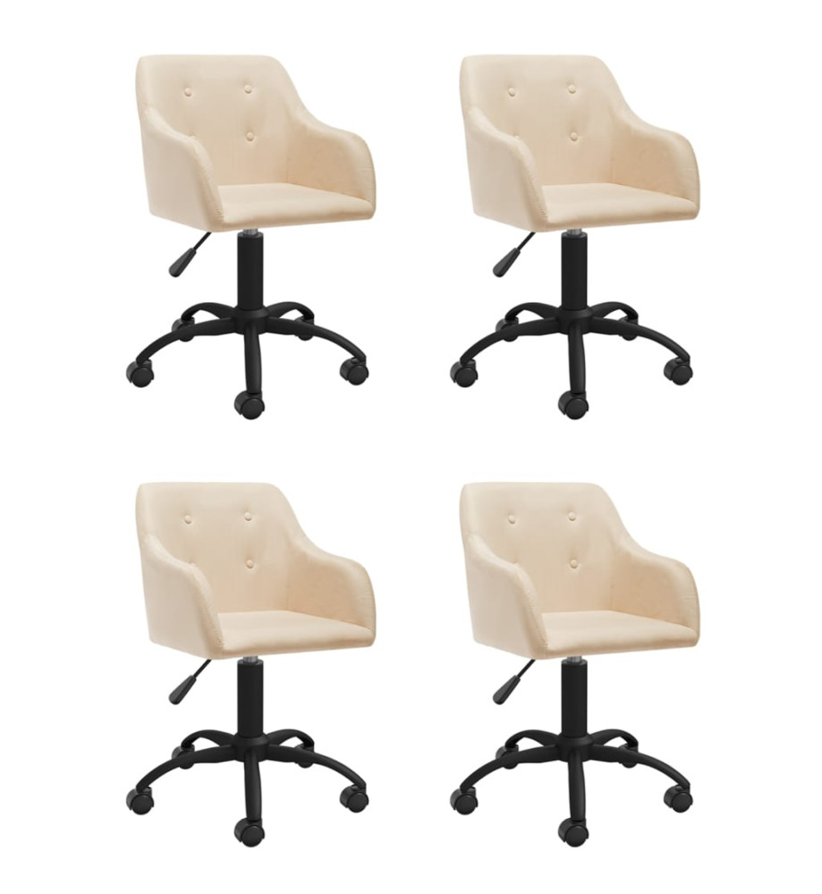 Chaises pivotantes à manger lot de 4 Crème Tissu