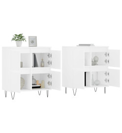 Buffets 2 pcs blanc bois d'ingénierie