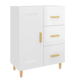 Buffet Blanc brillant 69,5x34x90 cm Bois d'ingénierie