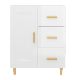 Buffet Blanc brillant 69,5x34x90 cm Bois d'ingénierie