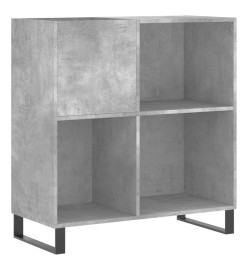 Armoire à disques gris béton 84,5x38x89 cm bois d'ingénierie