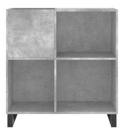 Armoire à disques gris béton 84,5x38x89 cm bois d'ingénierie