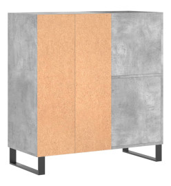 Armoire à disques gris béton 84,5x38x89 cm bois d'ingénierie