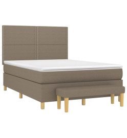 Lit à sommier tapissier avec matelas Taupe 140x200 cm Tissu