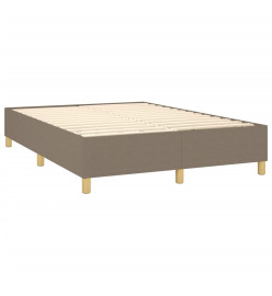 Lit à sommier tapissier avec matelas Taupe 140x200 cm Tissu