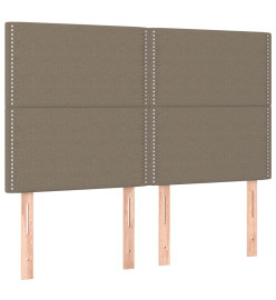 Lit à sommier tapissier avec matelas Taupe 140x200 cm Tissu