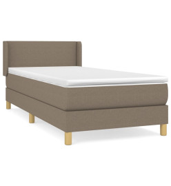 Lit à sommier tapissier avec matelas Taupe 90x200 cm Tissu