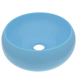 Lavabo rond de luxe Bleu clair mat 40x15 cm Céramique