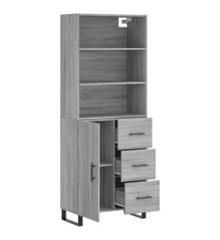 Buffet haut Sonoma gris 69,5x34x180 cm Bois d'ingénierie