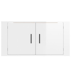 Meuble TV mural Blanc brillant 80x34,5x40 cm