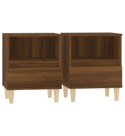 Tables de chevet 2 pcs Chêne marron 40x35x50 cm