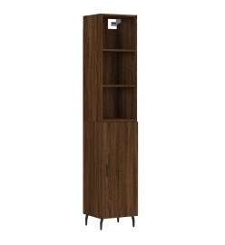 Buffet haut Chêne marron 34,5x34x180 cm Bois d'ingénierie