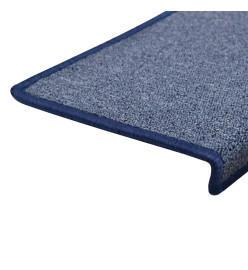 Tapis d'escalier 10 pcs 65x21x4 cm Bleu